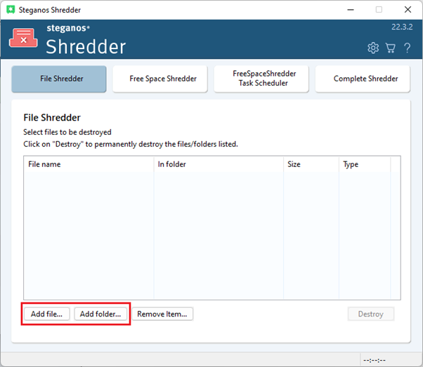 Steganos Shredder Overview